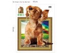 3D-Effect Frame Dog Removable Mural Art